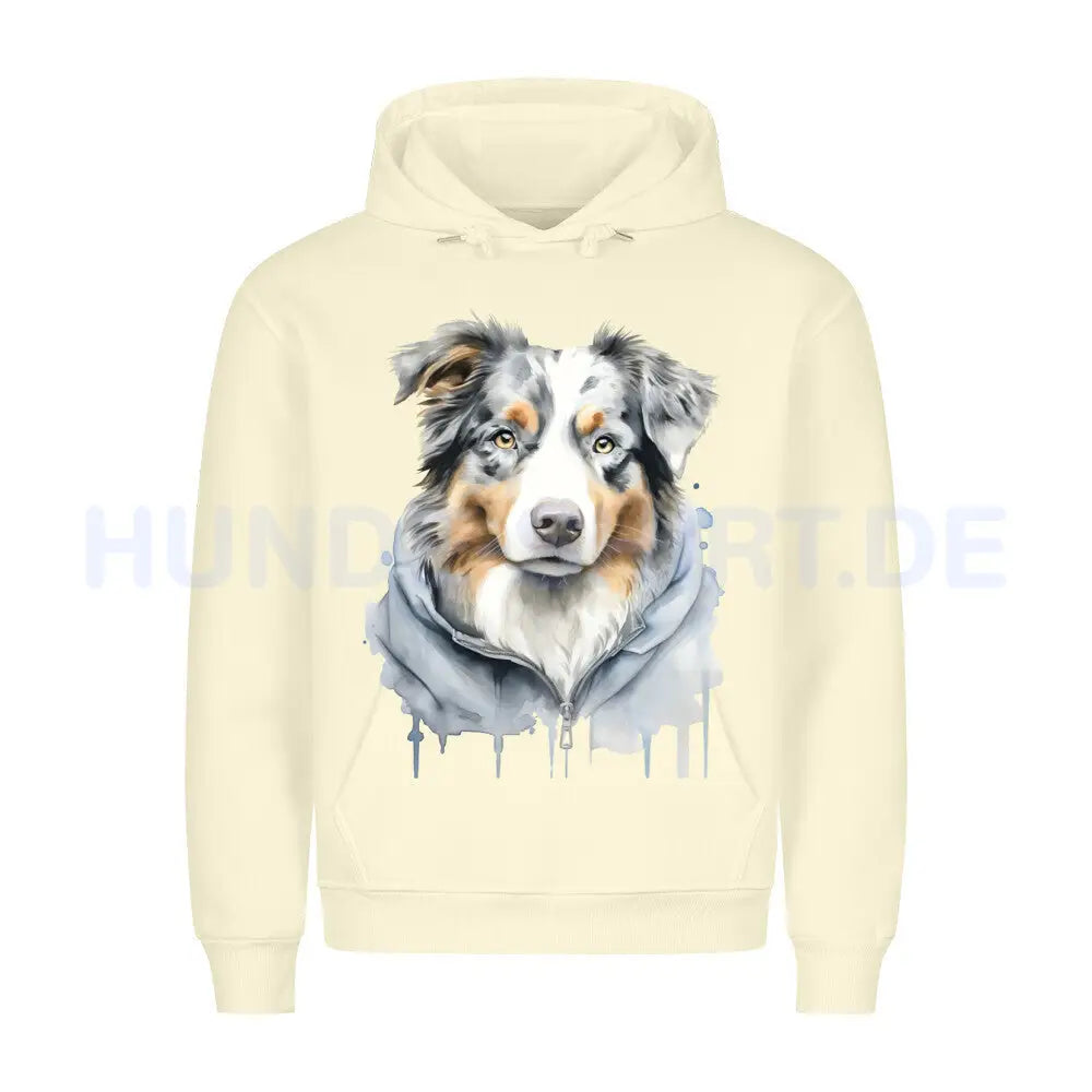 Premium Hoodie "Australian Shepherd Hooded" Beige – hunde-shirt.de