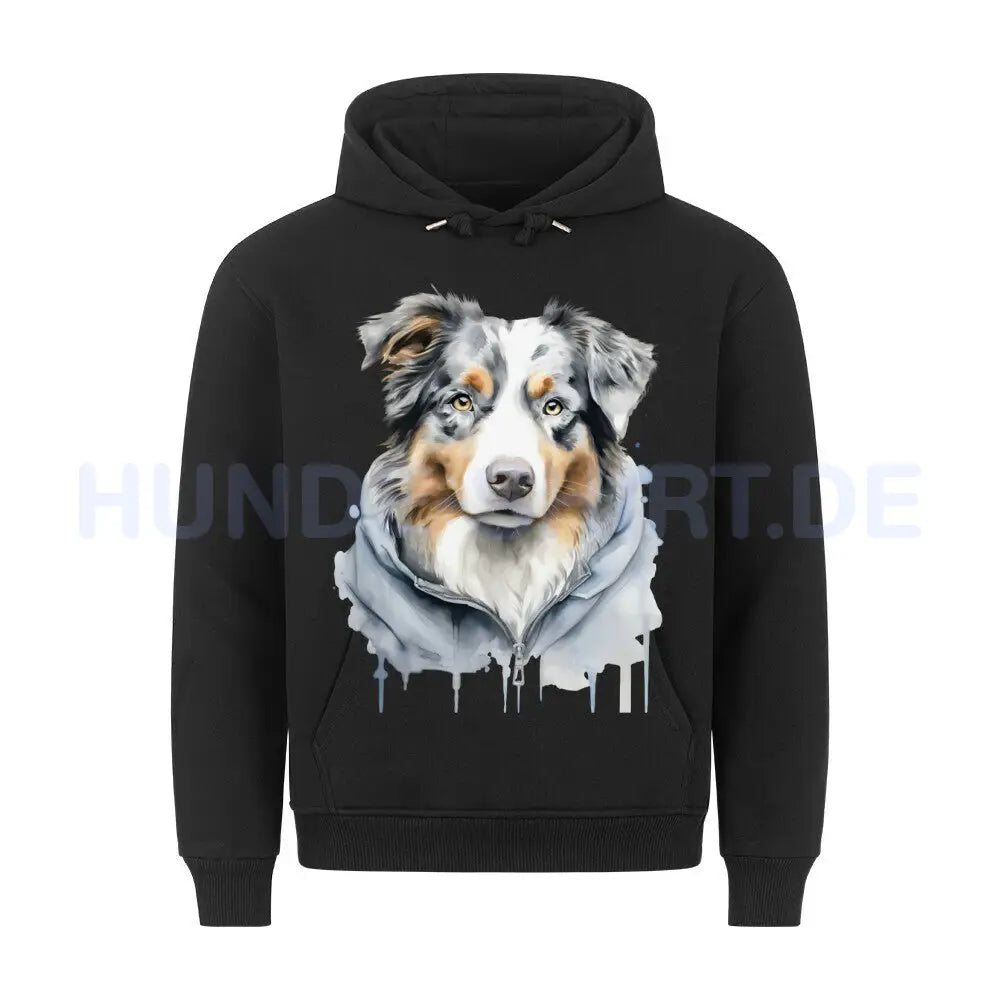 Premium Hoodie "Australian Shepherd Hooded" Schwarz – hunde-shirt.de