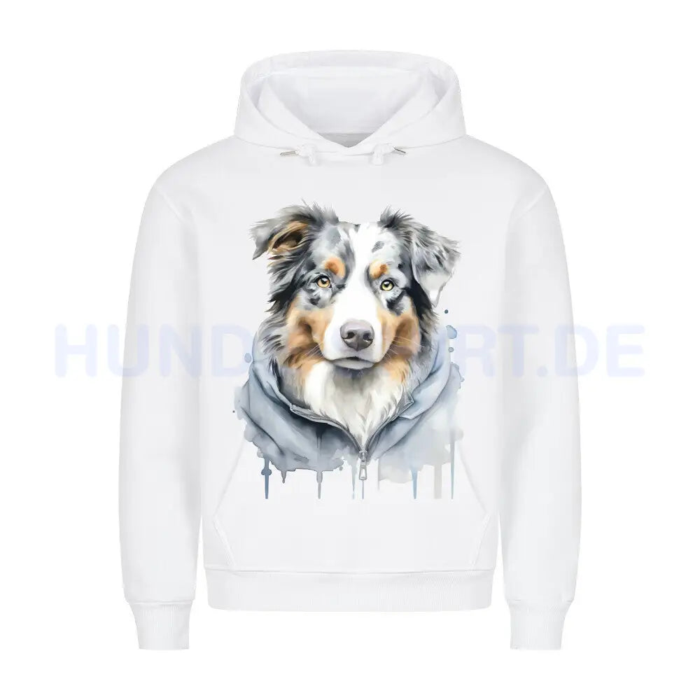 Premium Hoodie "Australian Shepherd Hooded" Weiß – hunde-shirt.de