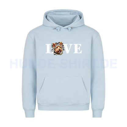 Premium Hoodie "Australian Terrier - LOVE" Babyblau – hunde-shirt.de