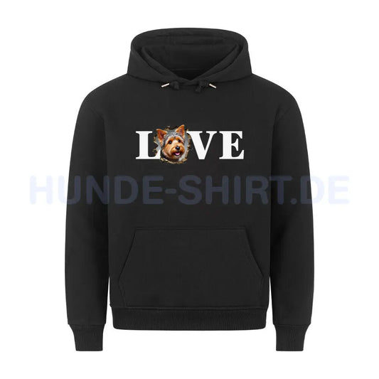 Premium Hoodie "Australian Terrier - LOVE" Schwarz – hunde-shirt.de