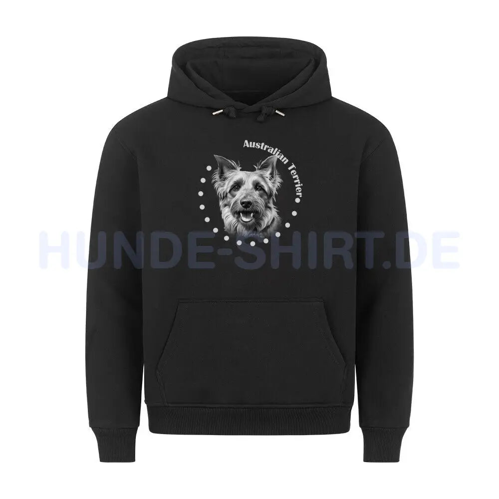 Premium Hoodie "Australian Terrier Rounded" Schwarz – hunde-shirt.de