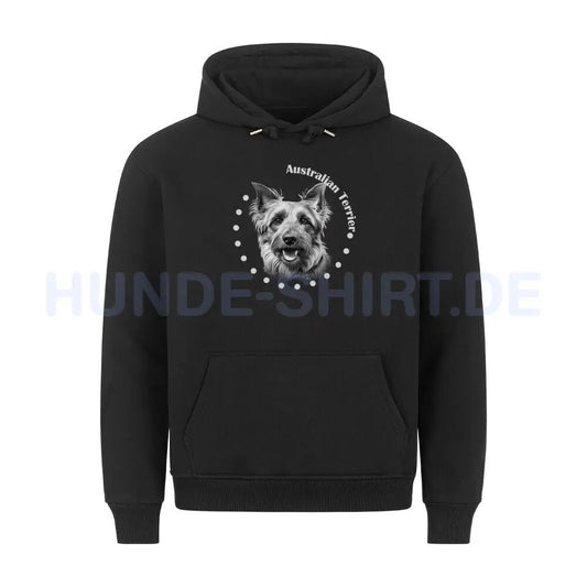 Premium Hoodie "Australian Terrier Rounded" Schwarz – hunde-shirt.de