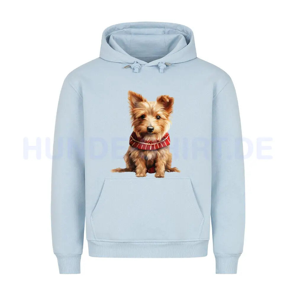 Premium Hoodie "Australian Terrier - Winter" Babyblau – hunde-shirt.de