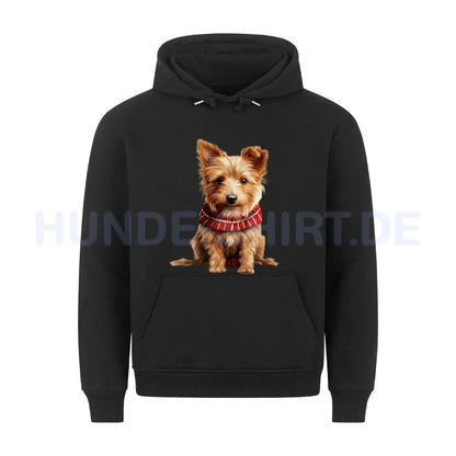 Premium Hoodie "Australian Terrier - Winter" Schwarz – hunde-shirt.de