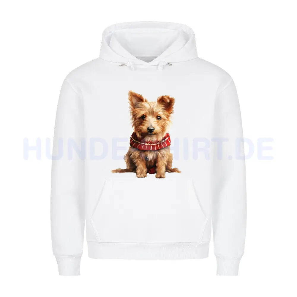 Premium Hoodie "Australian Terrier - Winter" Weiß – hunde-shirt.de