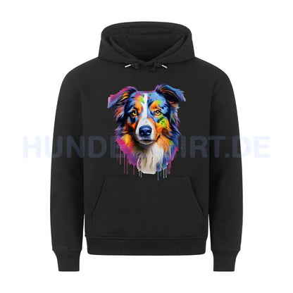 Premium Hoodie "Australien Shepherd Paint" Schwarz – hunde-shirt.de