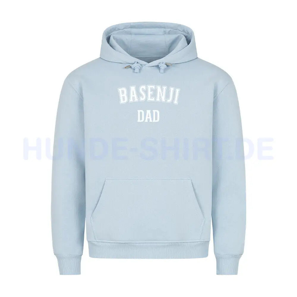 Premium Hoodie "Basenji - DAD" Babyblau – hunde-shirt.de