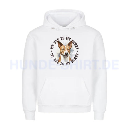 Premium Hoodie "Basenji HEART" Weiß – hunde-shirt.de