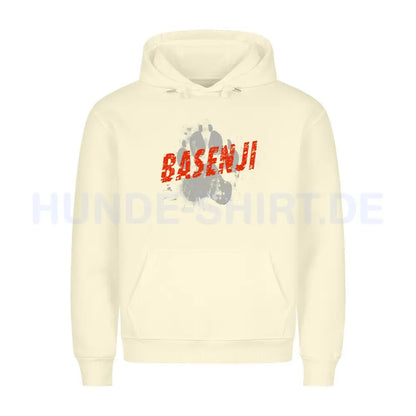 Premium Hoodie "Basenji - PAW" Beige – hunde-shirt.de