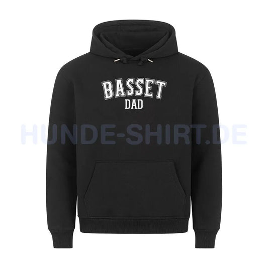 Premium Hoodie "Basset - DAD" Schwarz – hunde-shirt.de