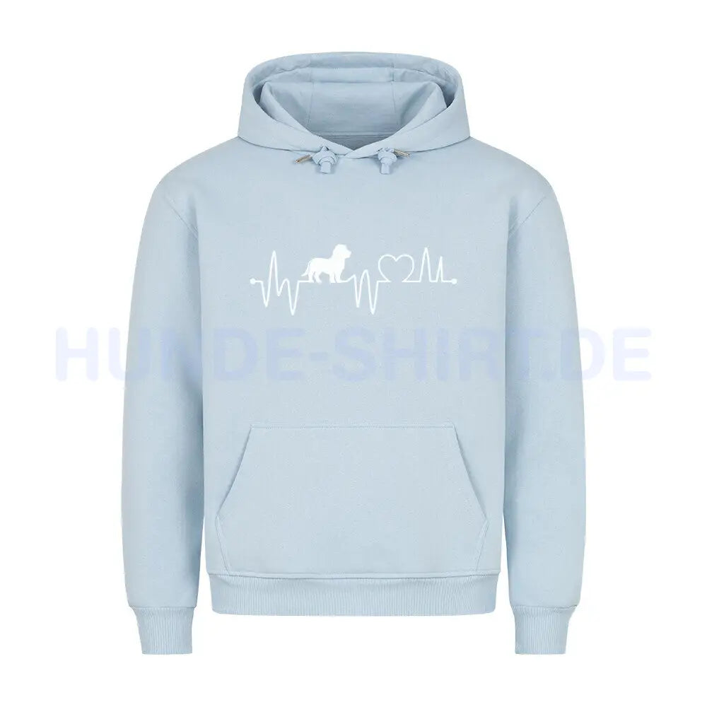 Premium Hoodie "Basset - Heartbeat" Babyblau – hunde-shirt.de