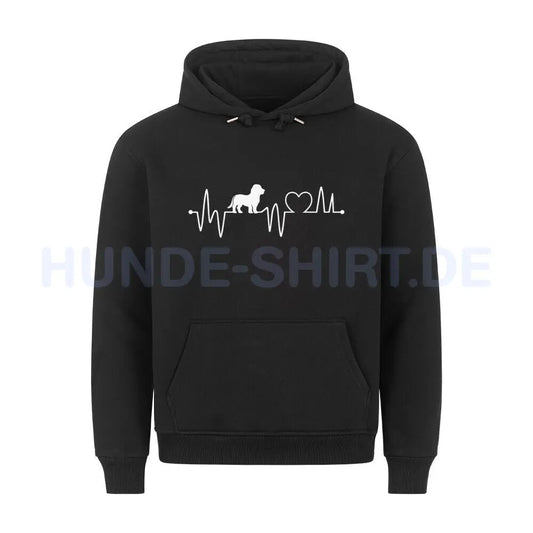 Premium Hoodie "Basset - Heartbeat" Schwarz – hunde-shirt.de