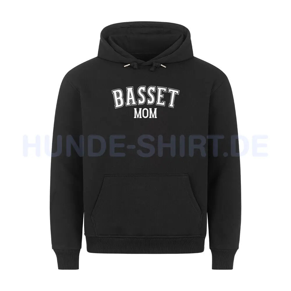 Premium Hoodie "Basset - MOM" Schwarz – hunde-shirt.de