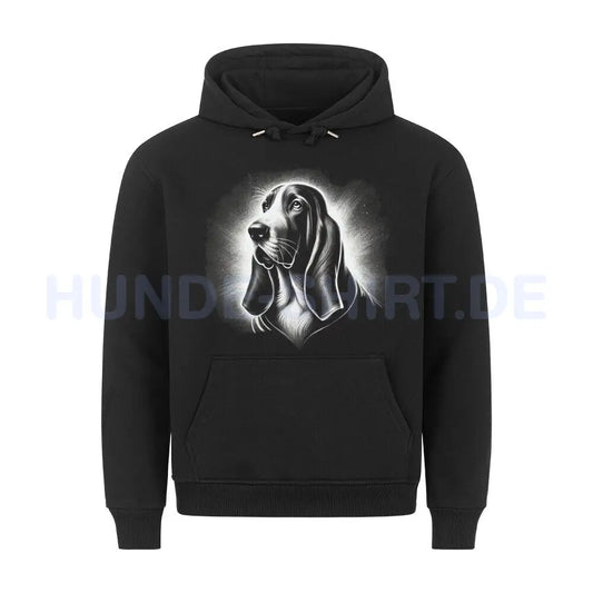 Premium Hoodie "Basset - Shine" Schwarz – hunde-shirt.de