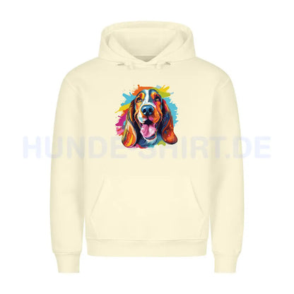 Premium Hoodie "Basset - Splash" Beige – hunde-shirt.de