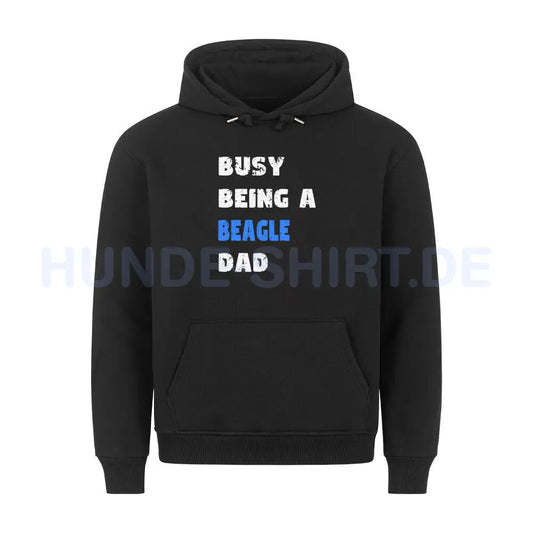 Premium Hoodie "Beagle - Busy DAD" Schwarz – hunde-shirt.de