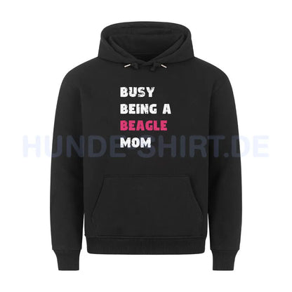 Premium Hoodie "Beagle - Busy MOM" Schwarz – hunde-shirt.de