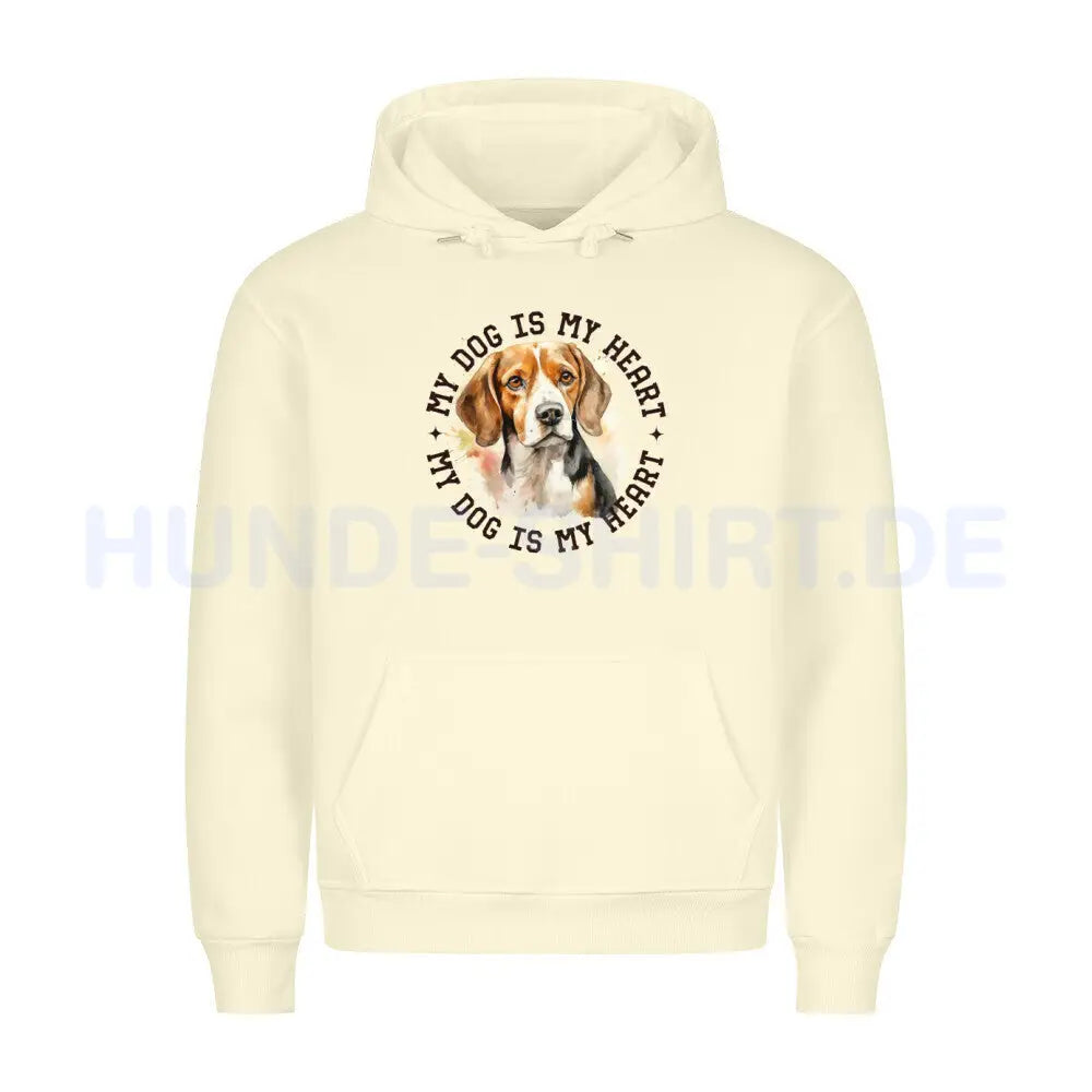 Premium Hoodie "Beagle HEART" Beige – hunde-shirt.de