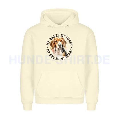 Premium Hoodie "Beagle HEART" Beige – hunde-shirt.de