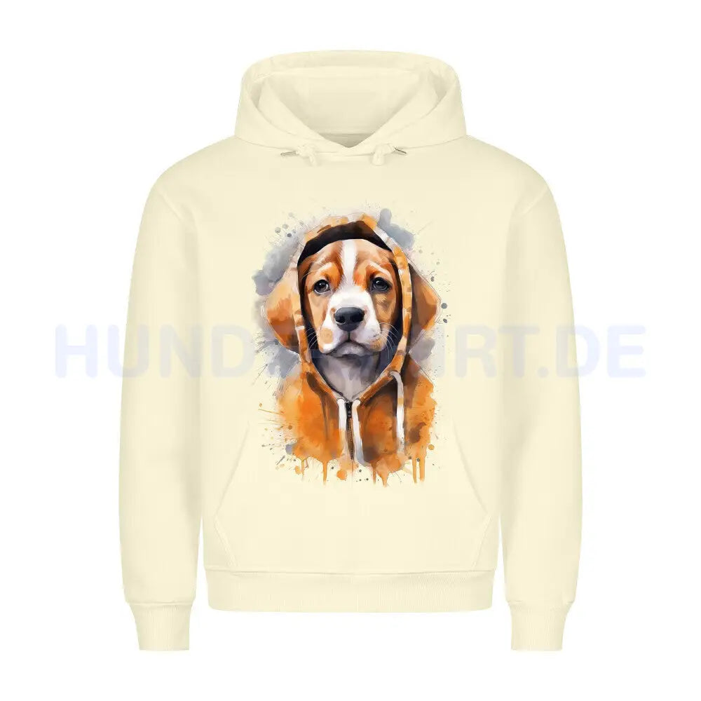 Premium Hoodie "Beagle - Orange Hooded" Beige – hunde-shirt.de