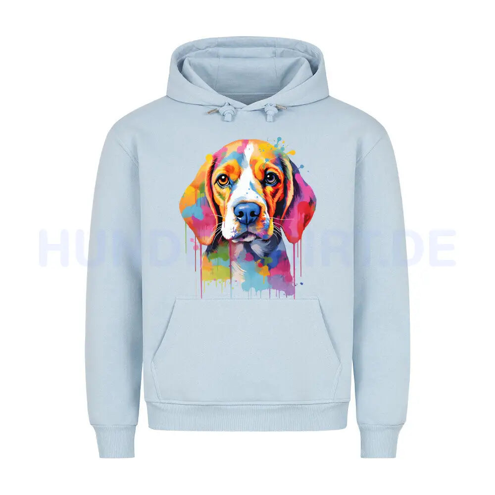 Premium Hoodie "Beagle Paint" Babyblau – hunde-shirt.de