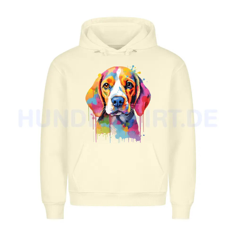 Premium Hoodie "Beagle Paint" Beige – hunde-shirt.de