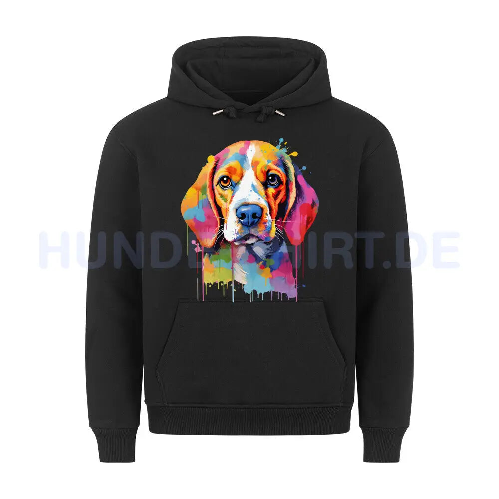 Premium Hoodie "Beagle Paint" Schwarz – hunde-shirt.de