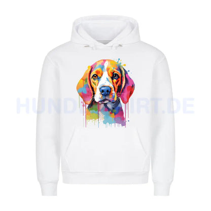 Premium Hoodie "Beagle Paint" Weiß – hunde-shirt.de