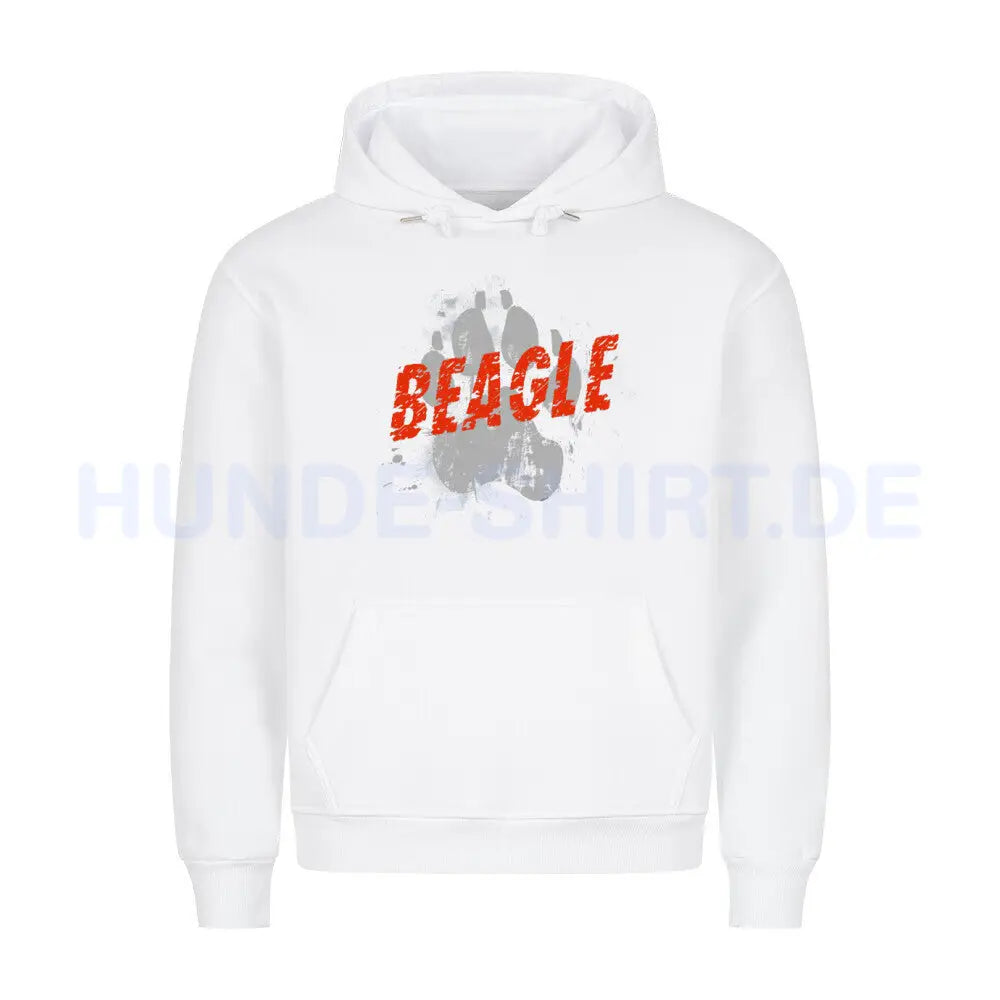 Premium Hoodie "Beagle - PAW" Weiß – hunde-shirt.de