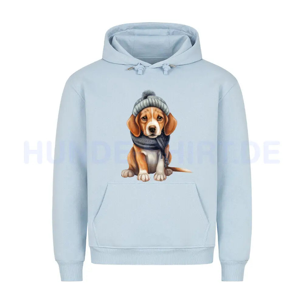 Premium Hoodie Beagle - Winterbub" Babyblau – hunde-shirt.de