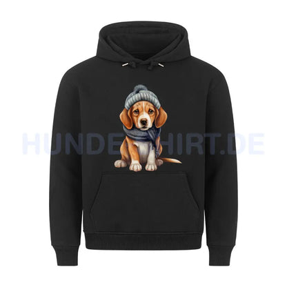 Premium Hoodie Beagle - Winterbub" Schwarz – hunde-shirt.de