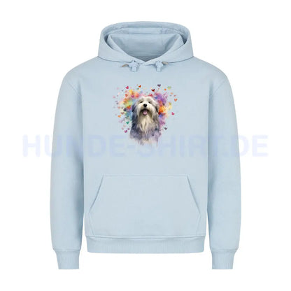 Premium Hoodie "Bearded Collie - HEART" Babyblau – hunde-shirt.de