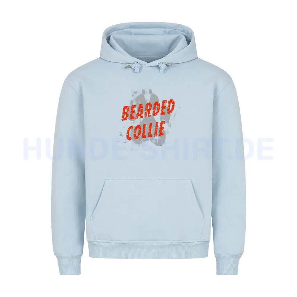 Premium Hoodie "Bearded Collie - PAW" Babyblau – hunde-shirt.de