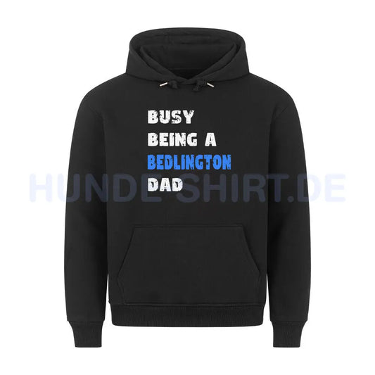 Premium Hoodie Bedlington Terrier - Busy DAD" Schwarz – hunde-shirt.de