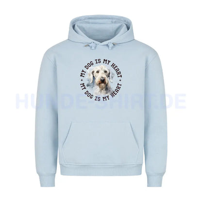 Premium Hoodie "Bedlington Terrier HEART" Babyblau – hunde-shirt.de