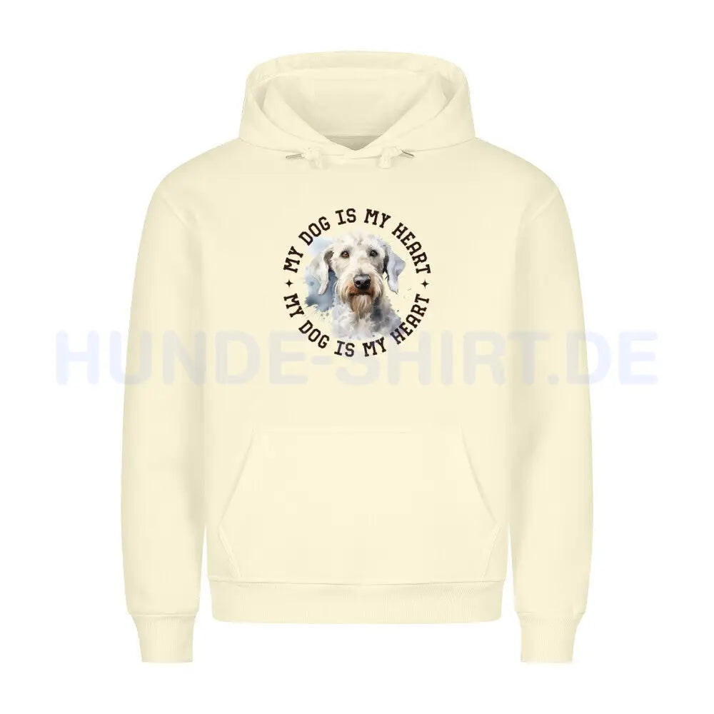 Premium Hoodie "Bedlington Terrier HEART" Beige – hunde-shirt.de