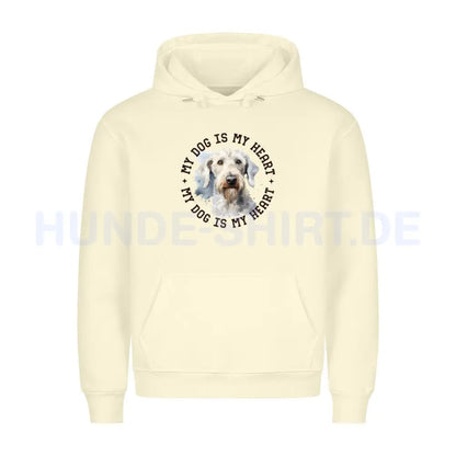 Premium Hoodie "Bedlington Terrier HEART" Beige – hunde-shirt.de