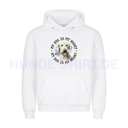 Premium Hoodie "Bedlington Terrier HEART" Weiß – hunde-shirt.de