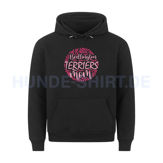 Premium Hoodie "Bedlington Terrier - Pink MOM" Schwarz – hunde-shirt.de