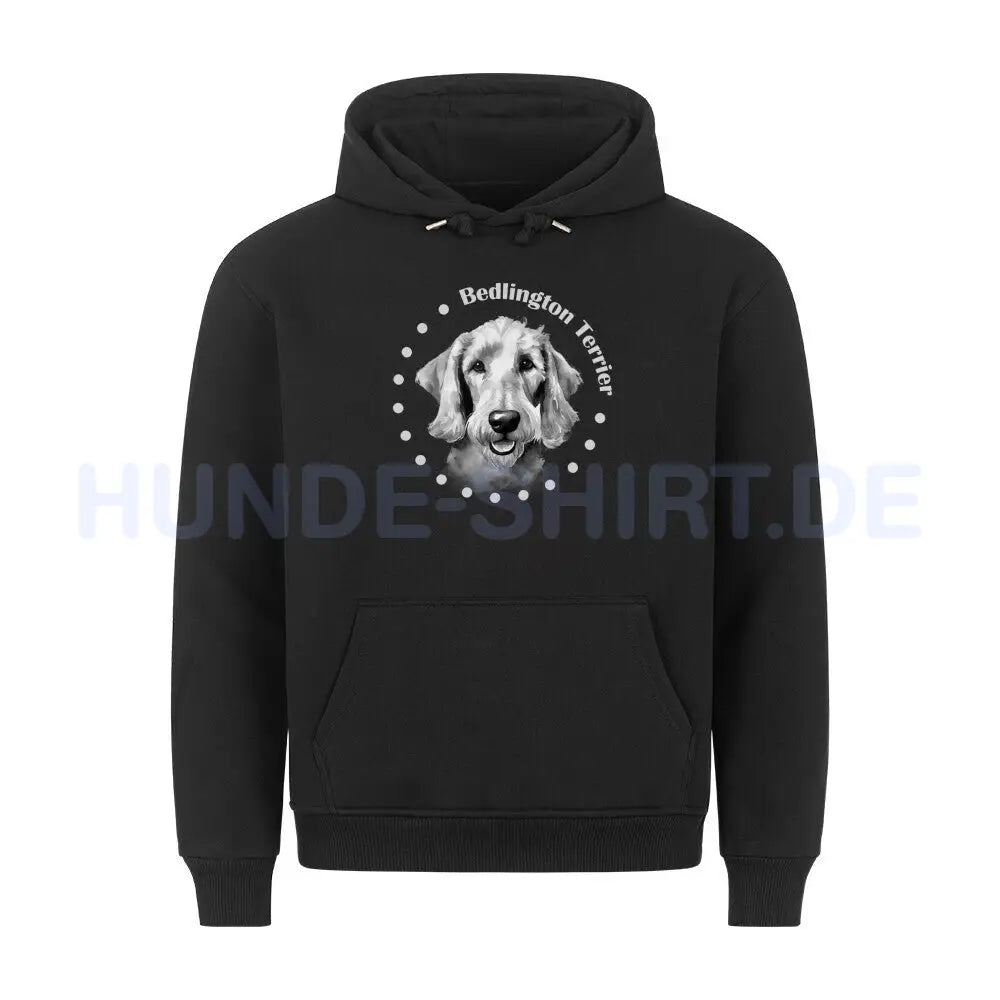 Premium Hoodie "Bedlington Terrier Rounded" Schwarz – hunde-shirt.de