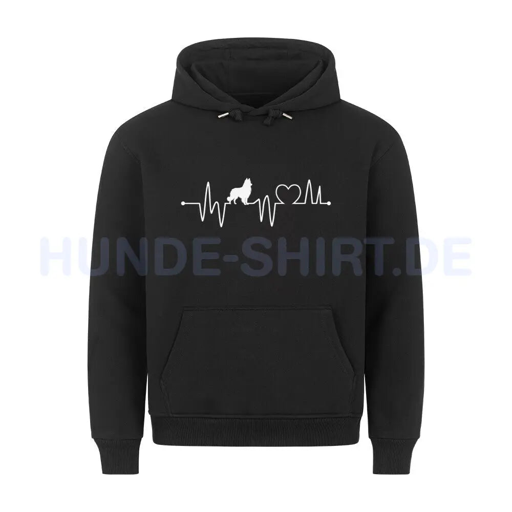 Premium Hoodie "Belgischer Schäferhund - Heartbeat" Schwarz – hunde-shirt.de