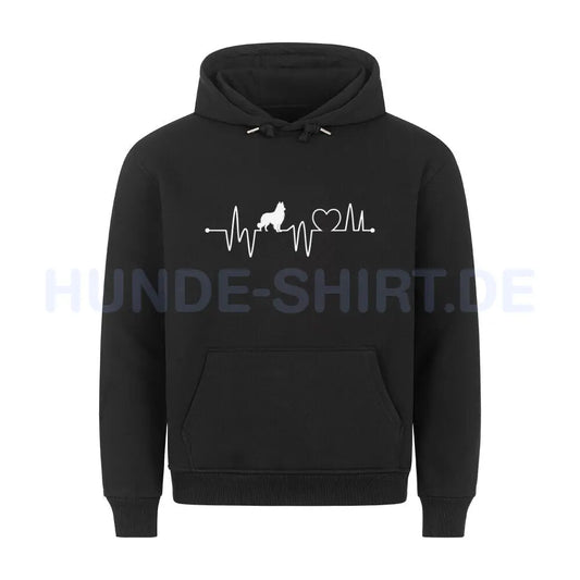 Premium Hoodie "Belgischer Schäferhund - Heartbeat" Schwarz – hunde-shirt.de