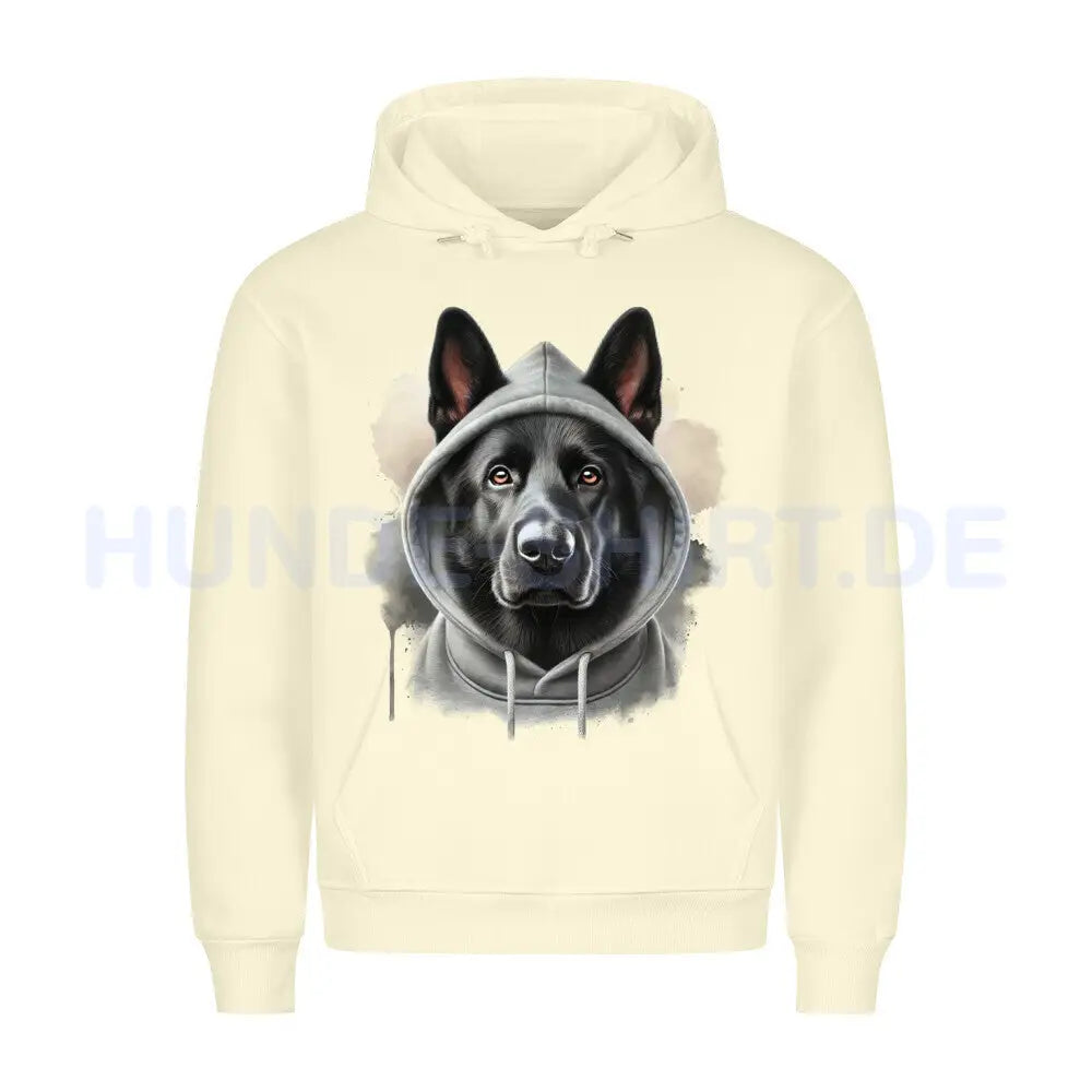 Premium Hoodie "Belgischer Schäferhund schwarz Hooded" Beige – hunde-shirt.de