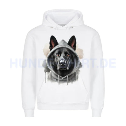 Premium Hoodie "Belgischer Schäferhund schwarz Hooded" Weiß – hunde-shirt.de