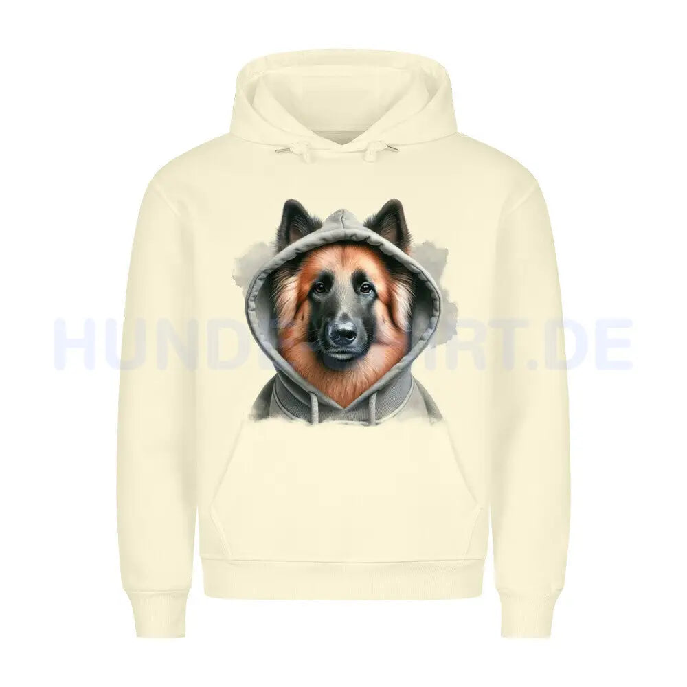 Premium Hoodie "Belgischer Schäferhund Tervueren Hooded" Beige – hunde-shirt.de