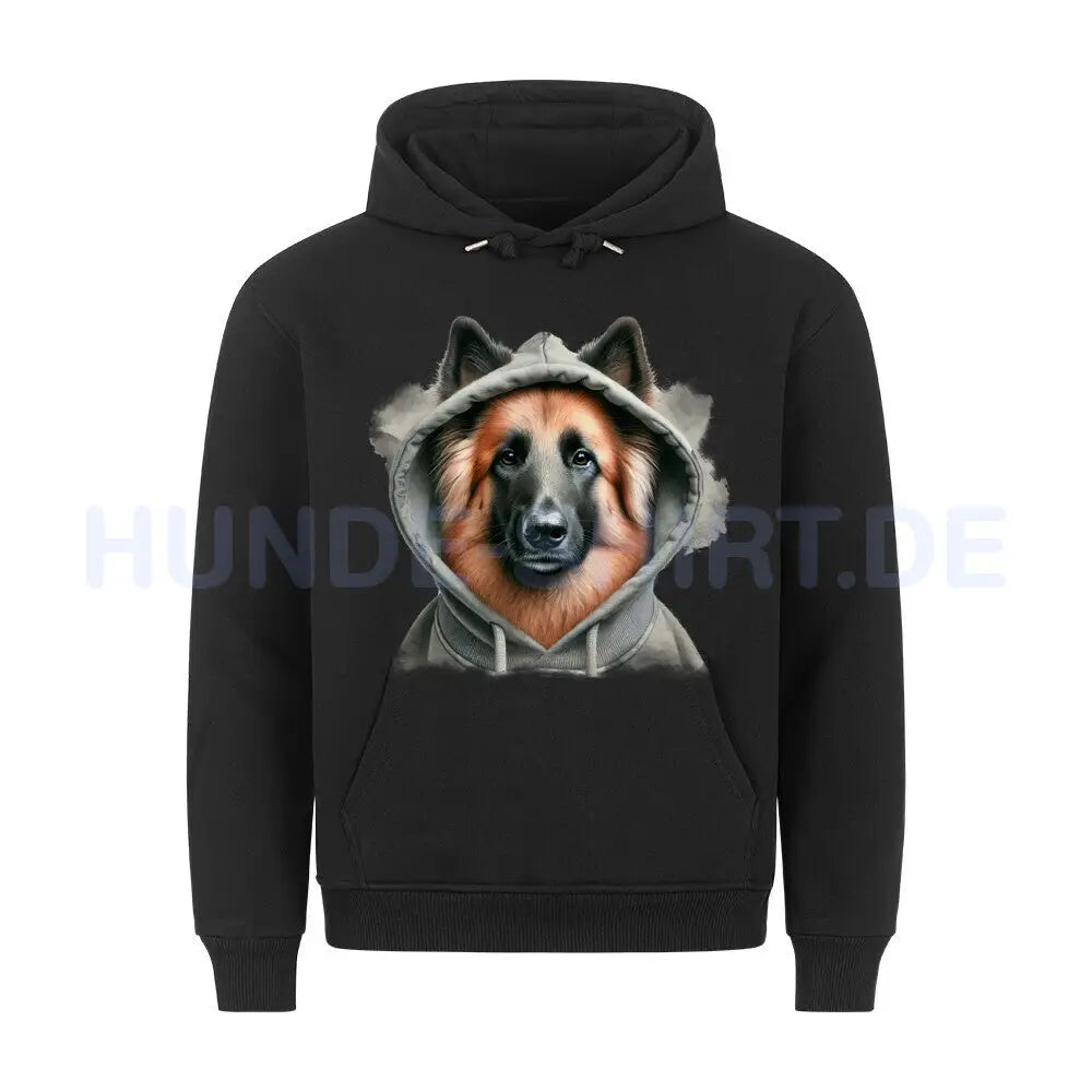 Premium Hoodie "Belgischer Schäferhund Tervueren Hooded" Schwarz – hunde-shirt.de