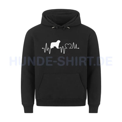 Premium Hoodie "Bergamasco - Heartbeat" Schwarz – hunde-shirt.de