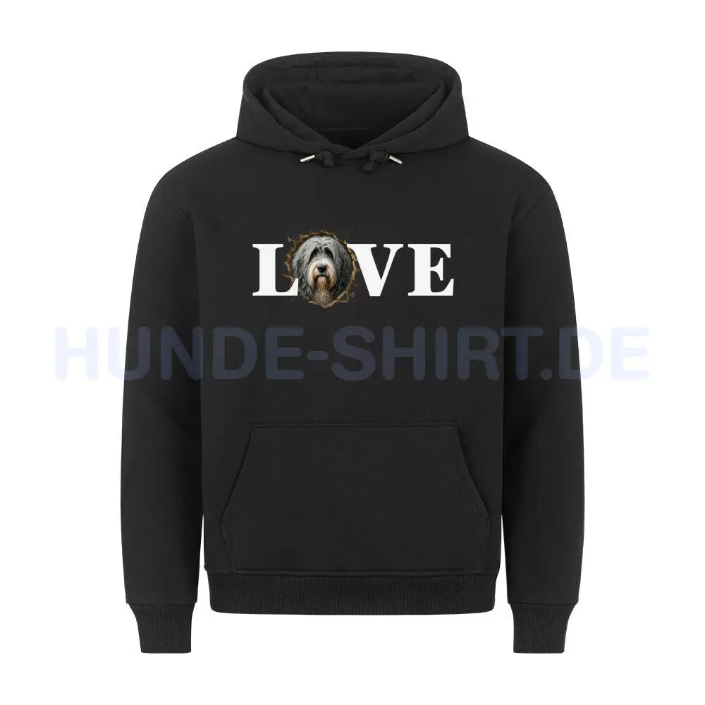 Premium Hoodie "Bergamasco - LOVE" Schwarz – hunde-shirt.de