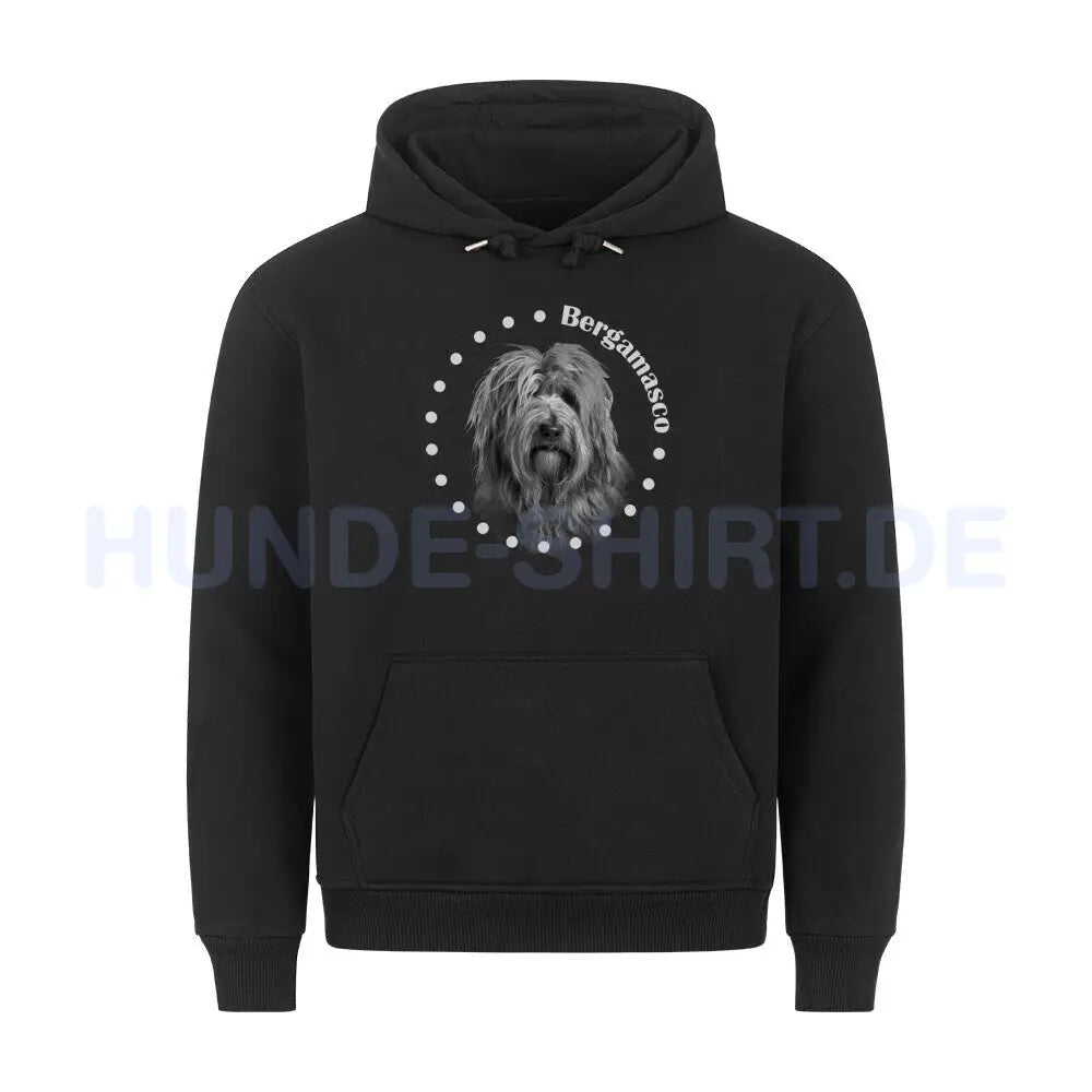 Premium Hoodie "Bergamasco Rounded" Schwarz – hunde-shirt.de